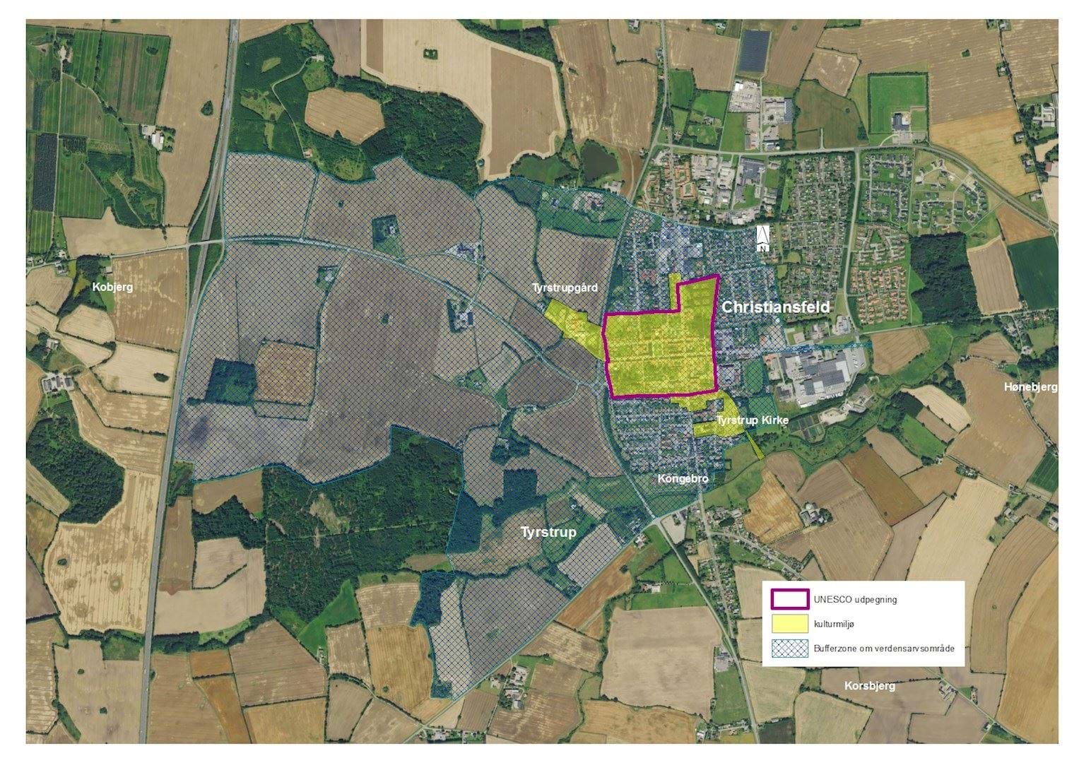 Bufferzone om verdensarvsområde Christiansfeld
