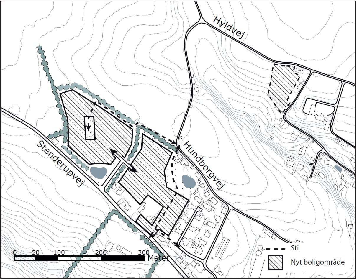 Princip for udbygning af områderne 0941-B1 og 0941-B2.